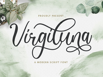 Virgiluna - Modern Calligraphy Font calligraphy casual classy elegant feminime handdrawn handlettering handwritten ligature logotype luxury modern signature stylish whimsical