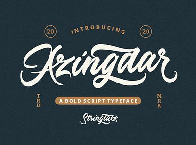 Azingdar - Retro Bold Script Font 80s bold calligraphy classic cursive groovy handdrawn handlettering hipster lettering retro script sporty typeface vintage