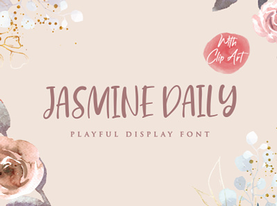 Jasmine Daily - Playful Display Font calligraphy display elegant feminime handdrawn handlettering handwritten ligature logotype lovely modern playful stylish sweet whimsical