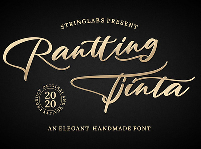 Rantting Tjinta - Handwritten Font calligraphy casual classy elegant feminime handdrawn handlettering handwritten ligature logotype luxury modern signature stylish whimsical