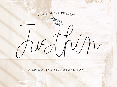 Justhin - Monoline Signature Font calligraphy elegant font handdrawn handlettering handwritten line logotype mono monoline script thin vintage wedding