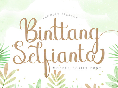 Binttang Selfianto - Script Font calligraphy casual classy elegant feminime handdrawn handlettering handwritten ligature logotype luxury modern signature stylish whimsical