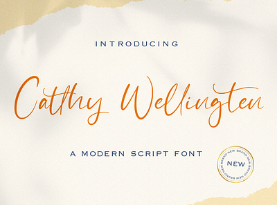 Catthy Wellingten - Modern Script Font calligraphy casual elegant feminime handdrawn handlettering handwritten ligature logotype lovely luxury modern signature stylish whimsical