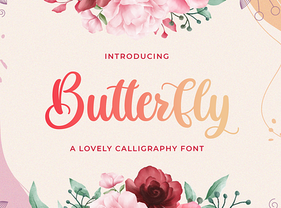 Butterfly - Lovely Calligraphy Font calligraphy casual elegant feminime handdrawn handlettering handwritten ligature lovely luxury modern script signature stylish whimsical