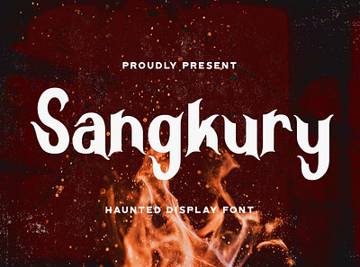 Sangkury - Haunted Display Font dingbats display. decorative ghost gothic halloween handdrawn handlettering haunted horror logotype quirky scary scream spooky
