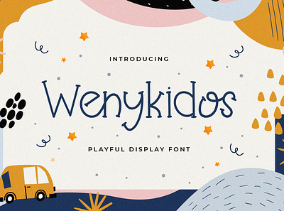 Wenykidos - Playful Display Font beautiful calligraphy children cute decorative fun handlettering handwritten kids kindergarten playful preschool puaencode quirky