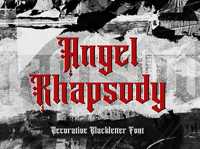 Angel Rhapsody - Blackletter Font blackletter brush calligraphy decorative display fraktur gothic graffiti handdrawn handlettering lettering medieval tattoo