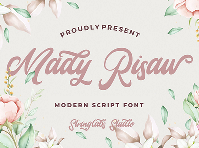 Mady Risaw - Modern Script Font bold brush calligraphy font groovy handlettering lovely modern puaencode retro script stylish vintage whimsical