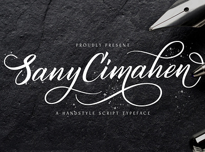 Sany Cimahen - Handwritten Font bold brush calligraphy elegant handlettering handwritten handwritting ligatures lovely modern script stylish vintage whimsical