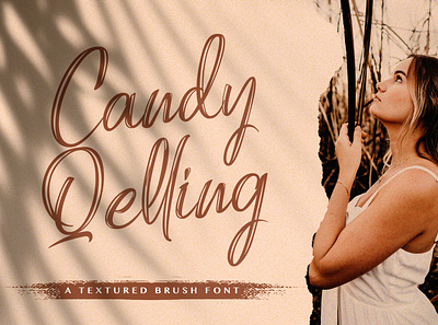 Candy Qelling - Brush Script Font authentic bold brush calligraphy font handdrawn handlettering logotype luxury multilingual script stylish texture textured typography