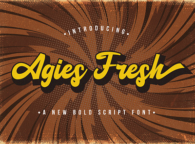 Agies Fresh - Retro Bold Script Font 80s bold calligraphy classic cursive groovy handdrawn handlettering hipster lettering retro script sporty typeface vintage