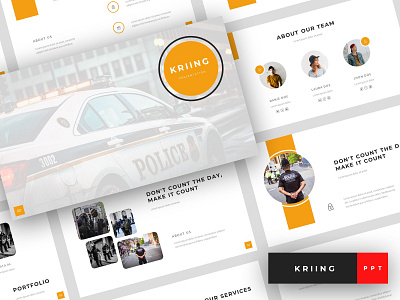 Kriing - Security PowerPoint Template agency alarm bodyguard clean clean creative company corporate modern police police car policeman powerpoint powerpoint template presentation safety security security company template