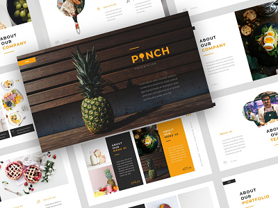 Pinch – Food PowerPoint Template bistro business cafe company cooking creative deck dessert food powerpoint powerpoint template pptx presentation restaurant shop slides snacks