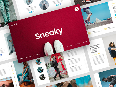 Sneaky – Sneakers PowerPoint Template agency boots brand business company corporate creative fashion footwear hypebeast layout layoutdesign powerpoint presentation running shoes sneakers streetwear ui ui design