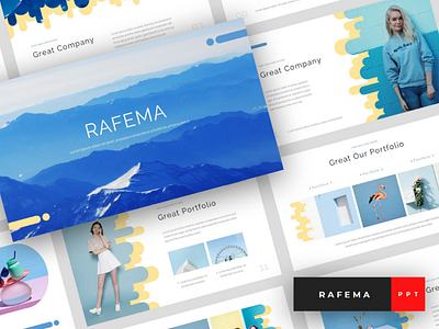 Rafema - Creative PowerPoint Template agency company corporate creative layout photography pitch deck portfolio powerpoint presentation slide