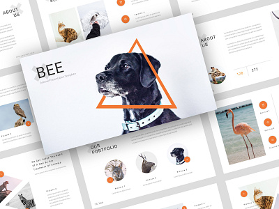 Bee - Animal & Pet Services PowerPoint Template agency animal business cat company corporate creative cute deck dog googleslides keynote pet pet care powerpoint presentation slides