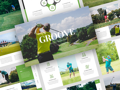 Groove - Golf Club PowerPoint Template agency business caddy club company corporate course creative deck field golf golfer googleslides keynote powerpoint presentation slides sports