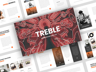 Treble – Music PowerPoint Template agency album business company corporate creative creative agency genre label music playlist powerpoint powerpoint template presentation record song sound soundtrack