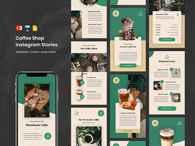 Coffee Shop Social Media Instagram Stories PPT Template beverages cafe coffee coffeebean coffeeshop drink igstories igstory igtemplate instagram instagramtemplate instastory instastroies socialmedia