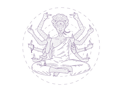 Inner Peace illustration inner peace meditation self respect unfuckwithable wholesomeness