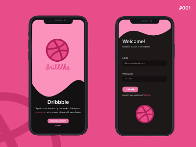 Dribbble Sign Up Page #dailyui #001 dailyui dailyui 001 figma mobile signup ui