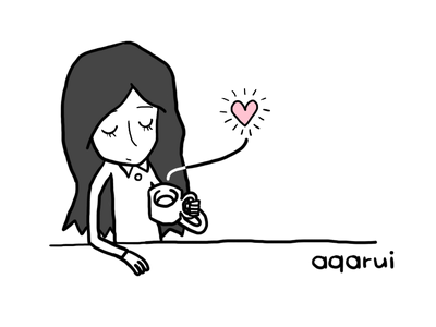 커피 한잔의 여유 art coffee illustration
