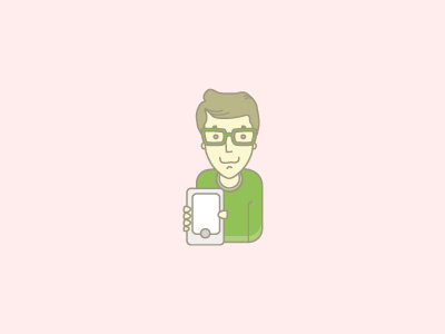 IT Icon app boy celphone developers geek green icon icons illustration mobile vectorial