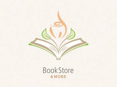 Book Store Logo book brand flower logo logotype store symbol