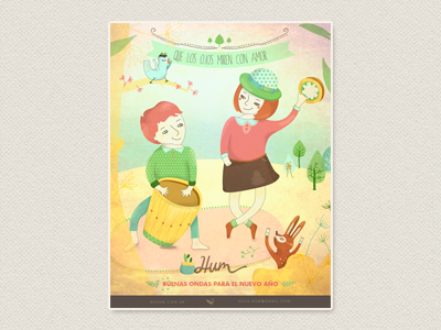 Happy New Year!! cheers children christmas greeting card happy holidays illustration joy music new year stationery
