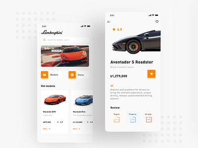 The interface of car buying platform tries