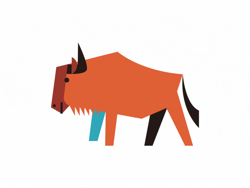 Buffalo animal animation buffalo character illustration walking