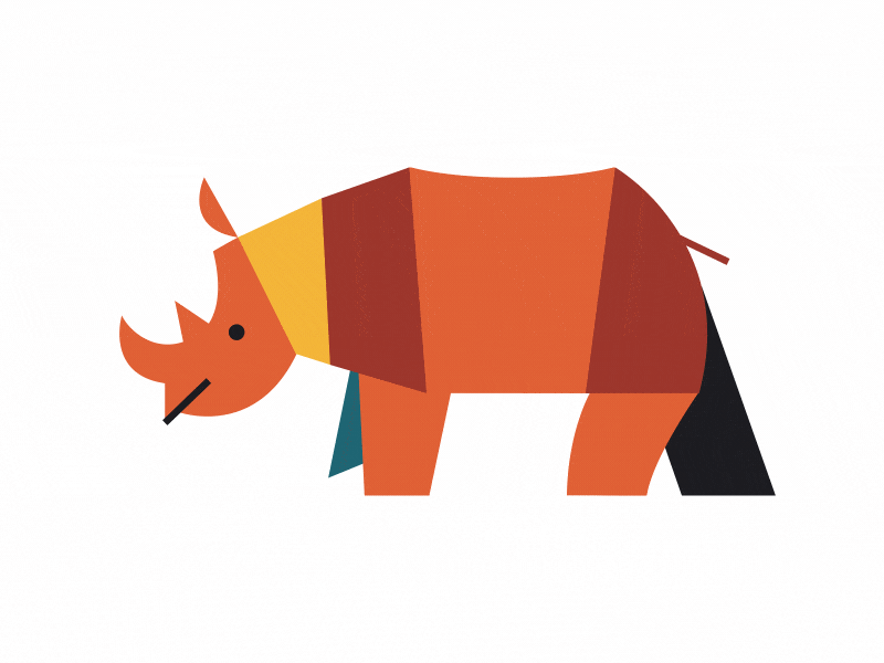 Rhinoceros animal animation character illustration rhinoceros walk
