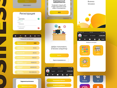 Business Simulator app app design design ui ux