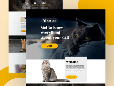 Cat Life Landing design ui web