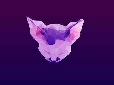 Cat Low Poly Art illustration picture