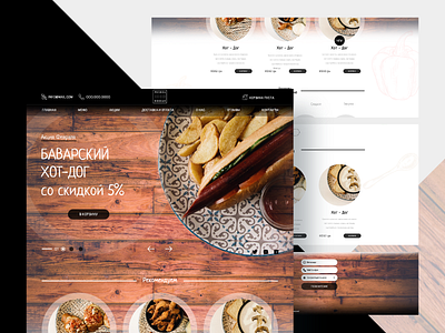 Food Delivery site for "Pushka cafe" design ui web