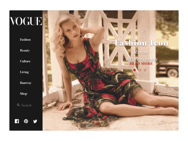 Vogue Redesign design landing page sketch ux ux ui