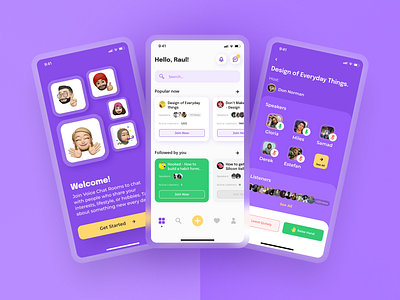 App similar to Clubhouse app design app ui art audio app card chat concept dailyui design illustrator minimal onboarding search typogaphy ui design uiux uiux design user interface