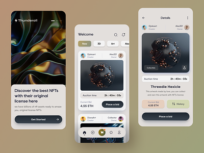 NFT Marketplace - Idea Usher app app concept app design design ui ux