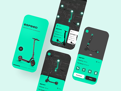 Electric Scooter - App Design app app concept app design graphic design illustration ui