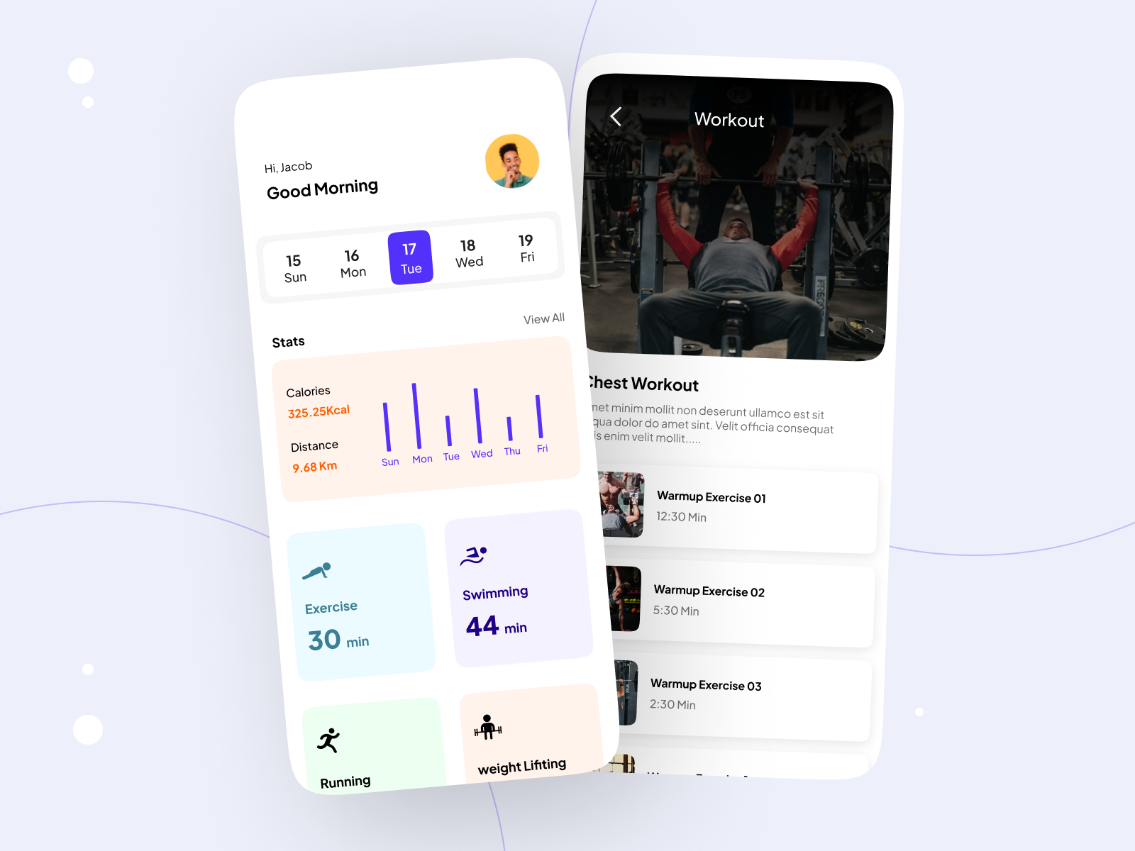 Fitness App by Idea Usher on Dribbble