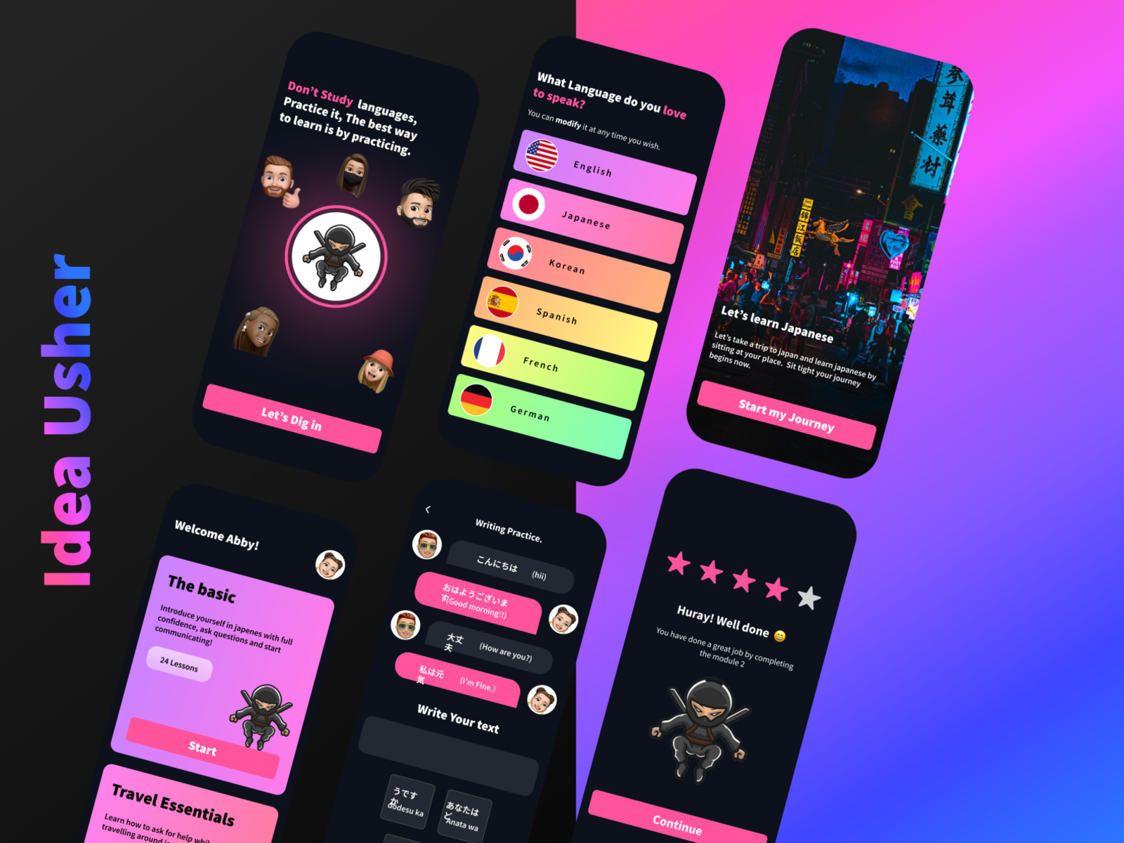 Foreign Language Learning App by Idea Usher on Dribbble