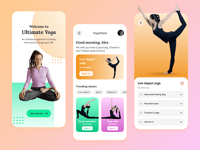 Yoga Mobile Application app app concept app design app developers app development branding design ui ux yoga yoga app yoga mobile app
