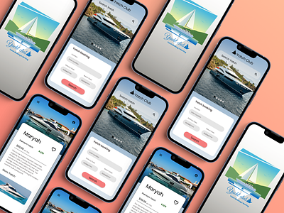 Yacht Booking App app app concept app design app development branding design ideausher illustration minimal ui ux yatch yatch booking app
