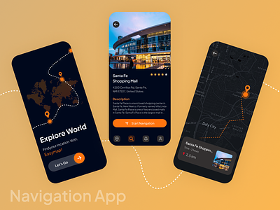 Navigation App animation app app concept app design app development branding custom app developement design illustration logo navigation app ui ux vector