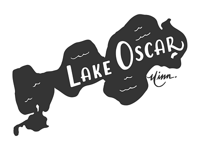 Lake Oscar MN for Lakes Supply Co apparel fishing hand lettering handlettering illustration lake logo minnesota minnesota lakes minnesota lakes mn mnlakes outdoors sticker t shirt