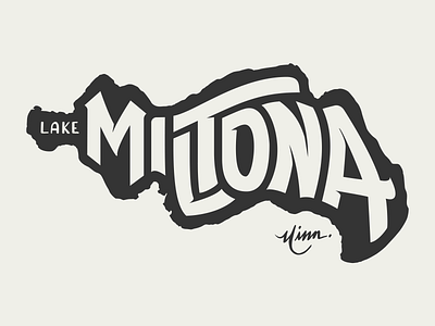 Lake Miltona for Lakes Supply Co. apparel fishing hand lettering handlettering lake lake miltona miltona minnesota mn muskie musky outdoors shirt t shirt