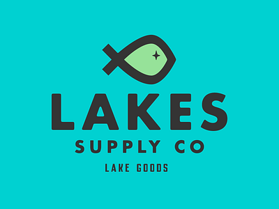 Logo for Lakes Supply Co apparel branding fish fishing handlettering lake logo minnesota mn outdoors