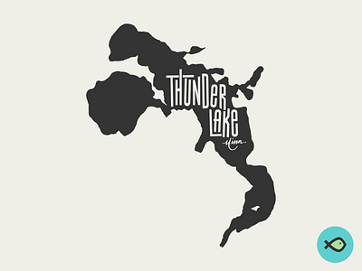 Thunder Lake for Lakes Supply Co angling boating cabin cabin life custom type fishing hand lettering handlettering lake lake life logo merch merchandise minnesota outdoor brand outdoors outdoorsy