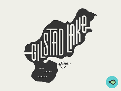 Gilstad Lake for Lakes Supply Co apparel branding fishing hand lettering illustration lake minnesota outdoors t shirt